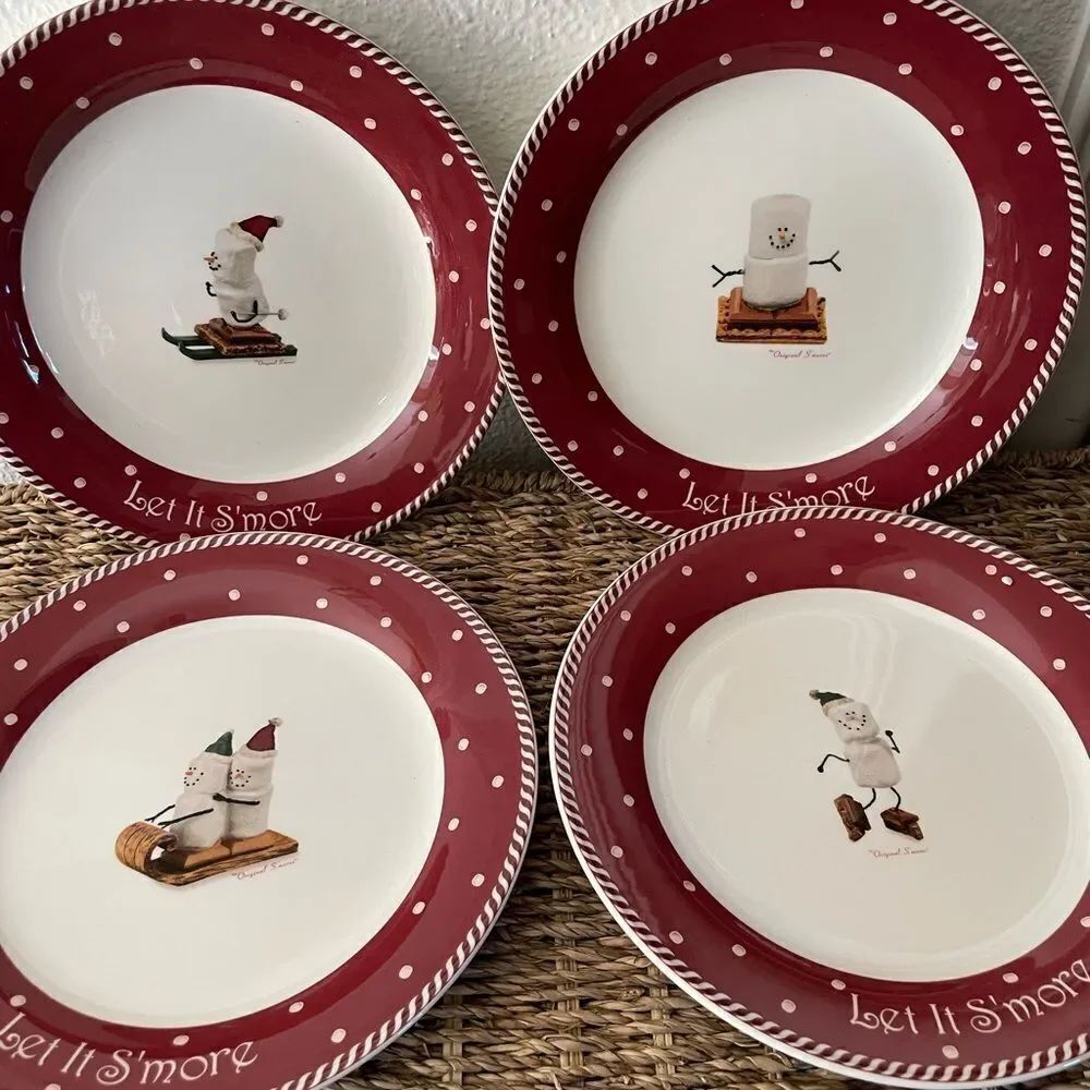 Midwest NIKKO S’more LET IT S’MORE Plate Set of 4